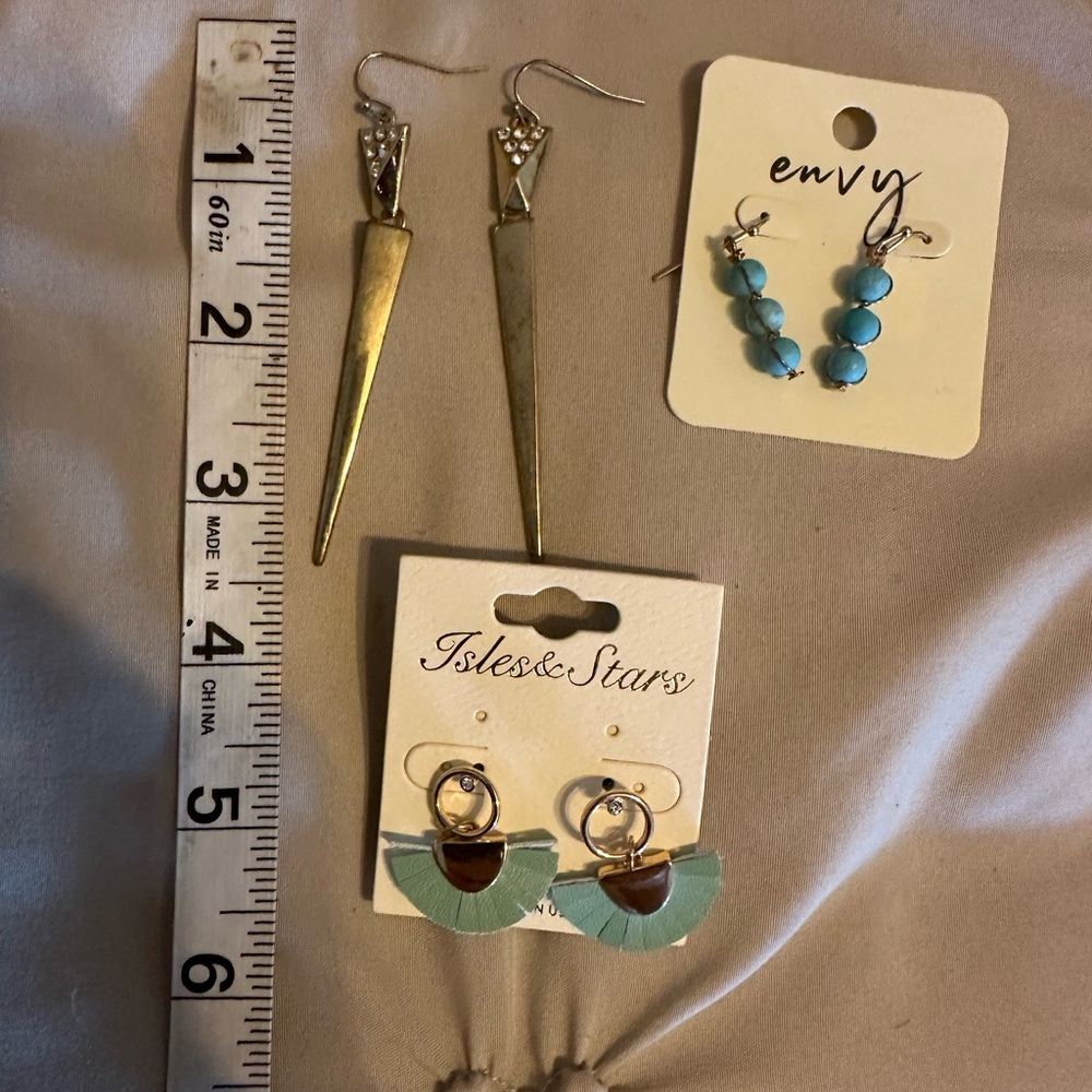 Gold and Turquoise Earring Set